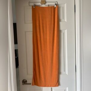 Orange Midi Skirt
